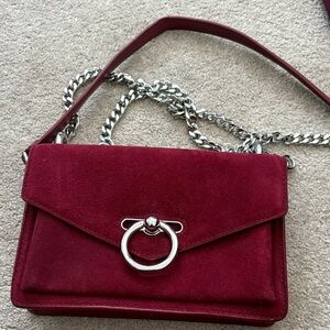 Rebecca Minkoff Deep wine red Crossbody Bag with Silver Chain